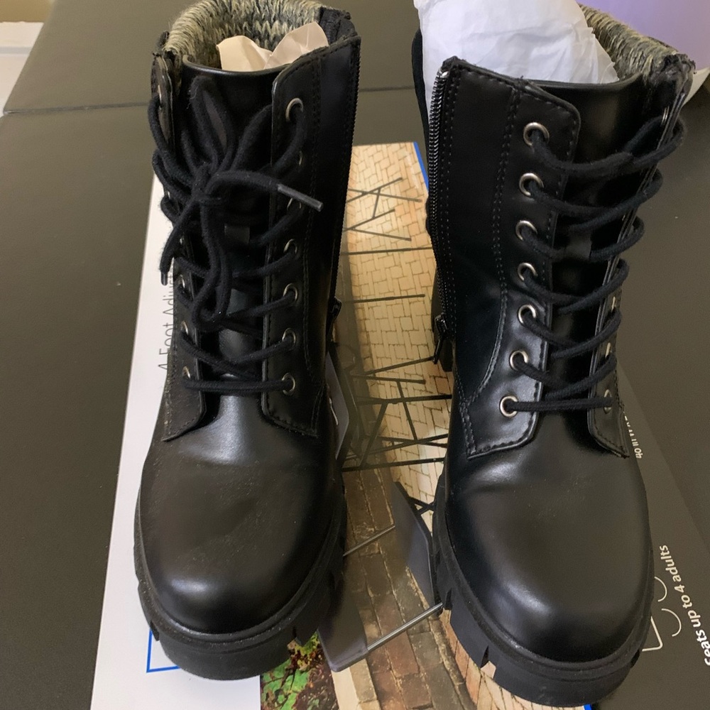 Sleek Black Combat Boots